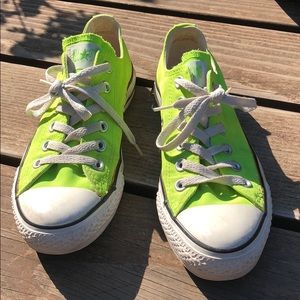 Lime Green Converse (size 7)